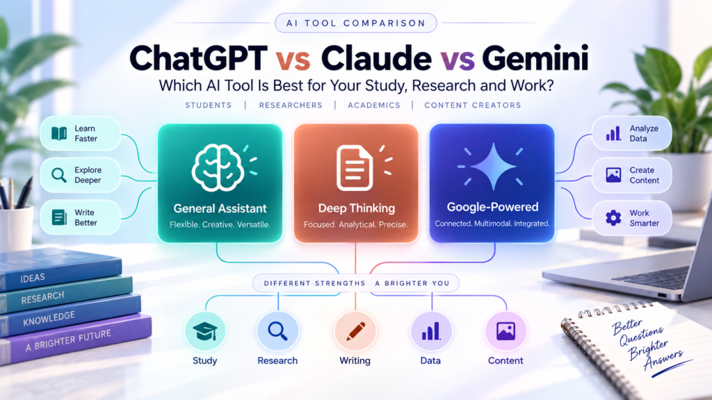 GPT-6 Astra prompts example comparing ChatGPT, Claude, and Gemini for students, researchers, academics, and content creators