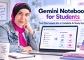 Gemini Notebook for students study workflow showing mind maps, quizzes, flashcards, audio summaries, and video overviews.