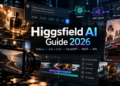 Higgsfield AI Guide 2026 covering videos, ads, UGC, ChatGPT, MCP, API and automation workflows.