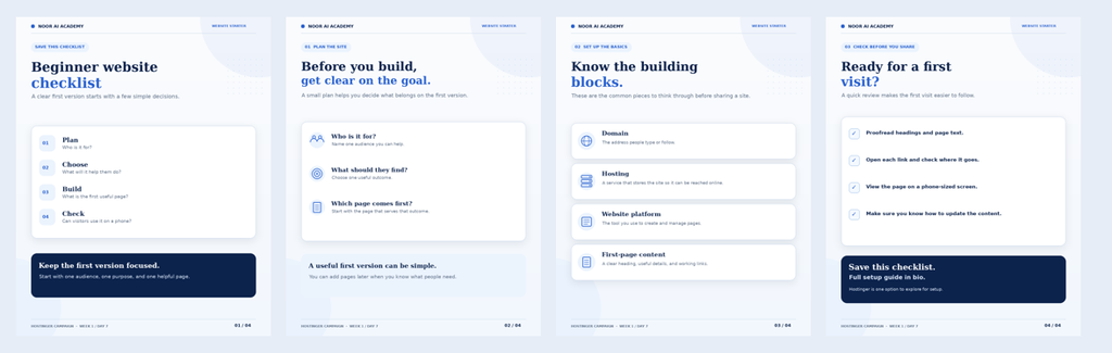 Website concept examples for portfolios, research profiles, and learning projects